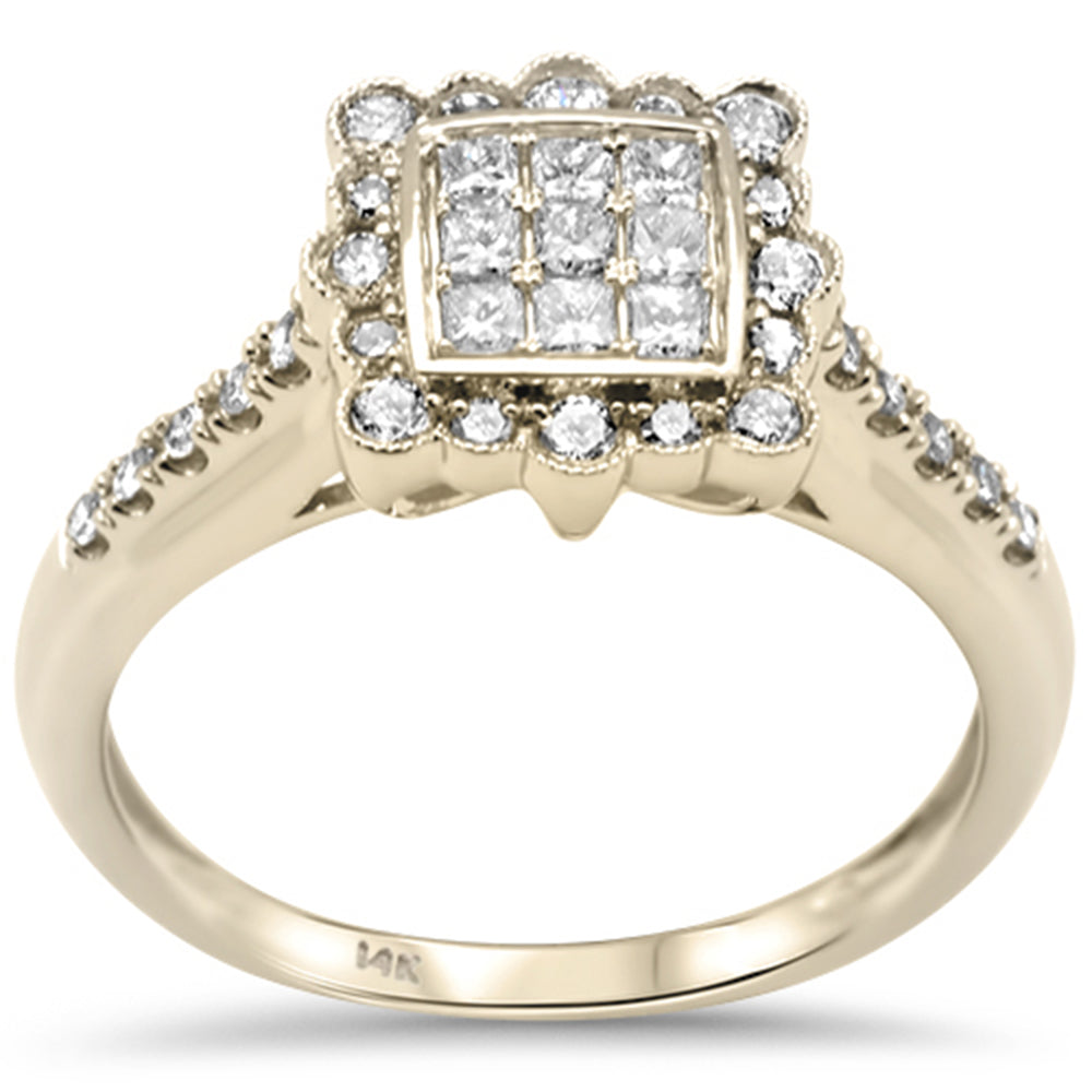 Muse Jewelry .50ct G SI 14K Yellow Gold Diamond Princess & Round Cut Diamond Ring Size 6.5