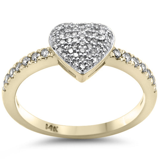 Muse Jewelry .34ct G SI 14K Yellow Gold Diamond Heart Shaped Ring Size 6.5