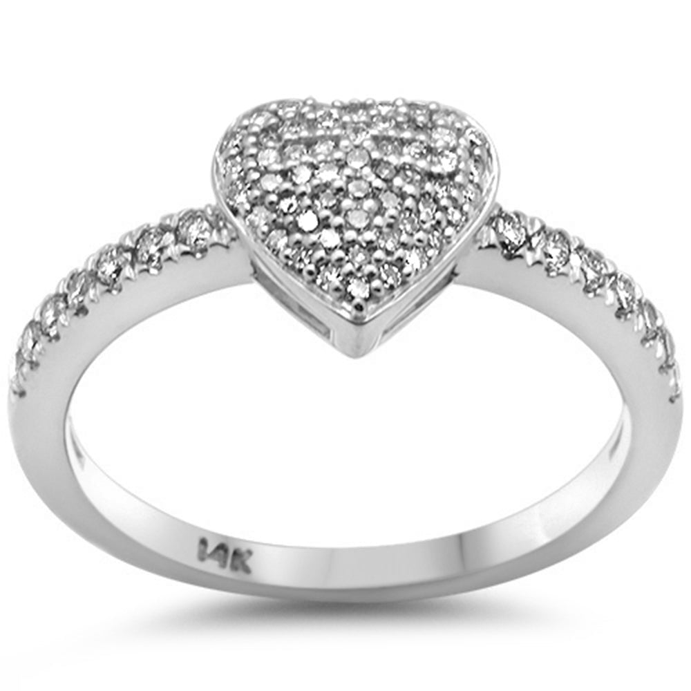 Muse Jewelry .33ct G SI 14K White Gold Diamond Heart Shaped Ring Size 6.5