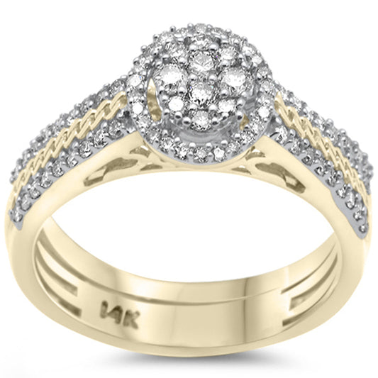 Muse Jewelry .60ct G SI 14K Yellow Gold Diamond Oval Shaped Engagement Bridal Set Size 6.5