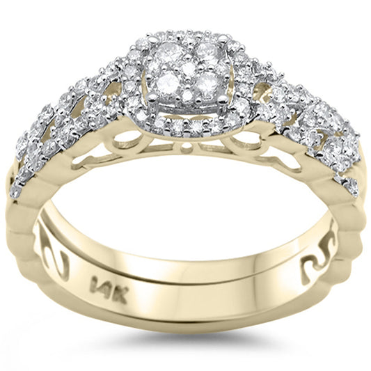 Muse Jewelry .47ct G SI 14K Yellow Gold Diamond 2pcs Engagement Ring Bridal Set Size 6.5