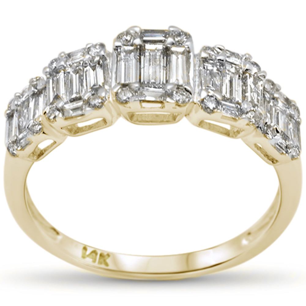 Muse Jewelry .85ct G SI 14K Yellow Gold Diamond Round & Baguette Engagement Ring Size 6.5