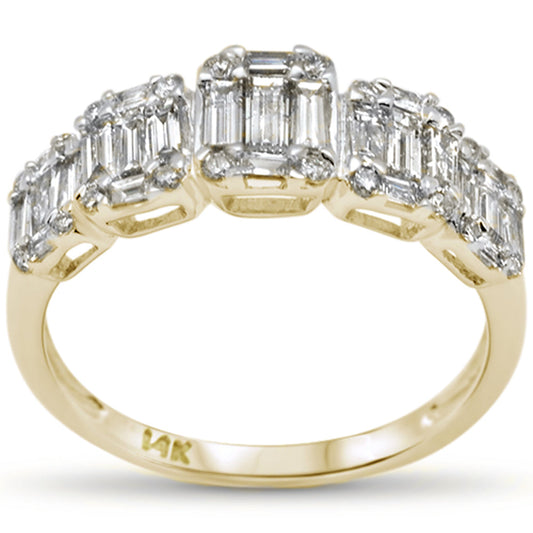 Muse Jewelry .85ct G SI 14K Yellow Gold Diamond Round & Baguette Engagement Ring Size 6.5