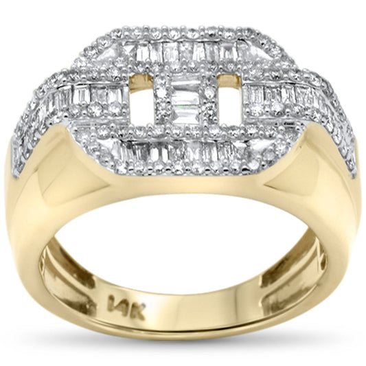 Muse Jewelry 1.29ct G SI 14K Yellow Gold Diamond Round & Baguette Engagement Ring Size 6.5