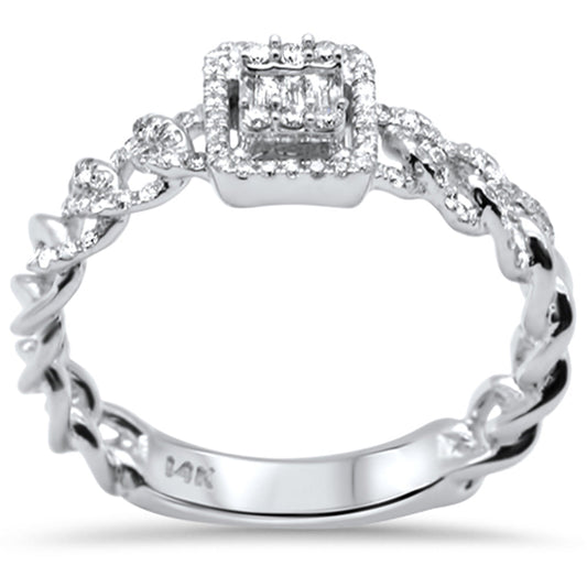 Muse Jewelry .30ct G SI 14K White Gold Diamond Round & Baguette Ring