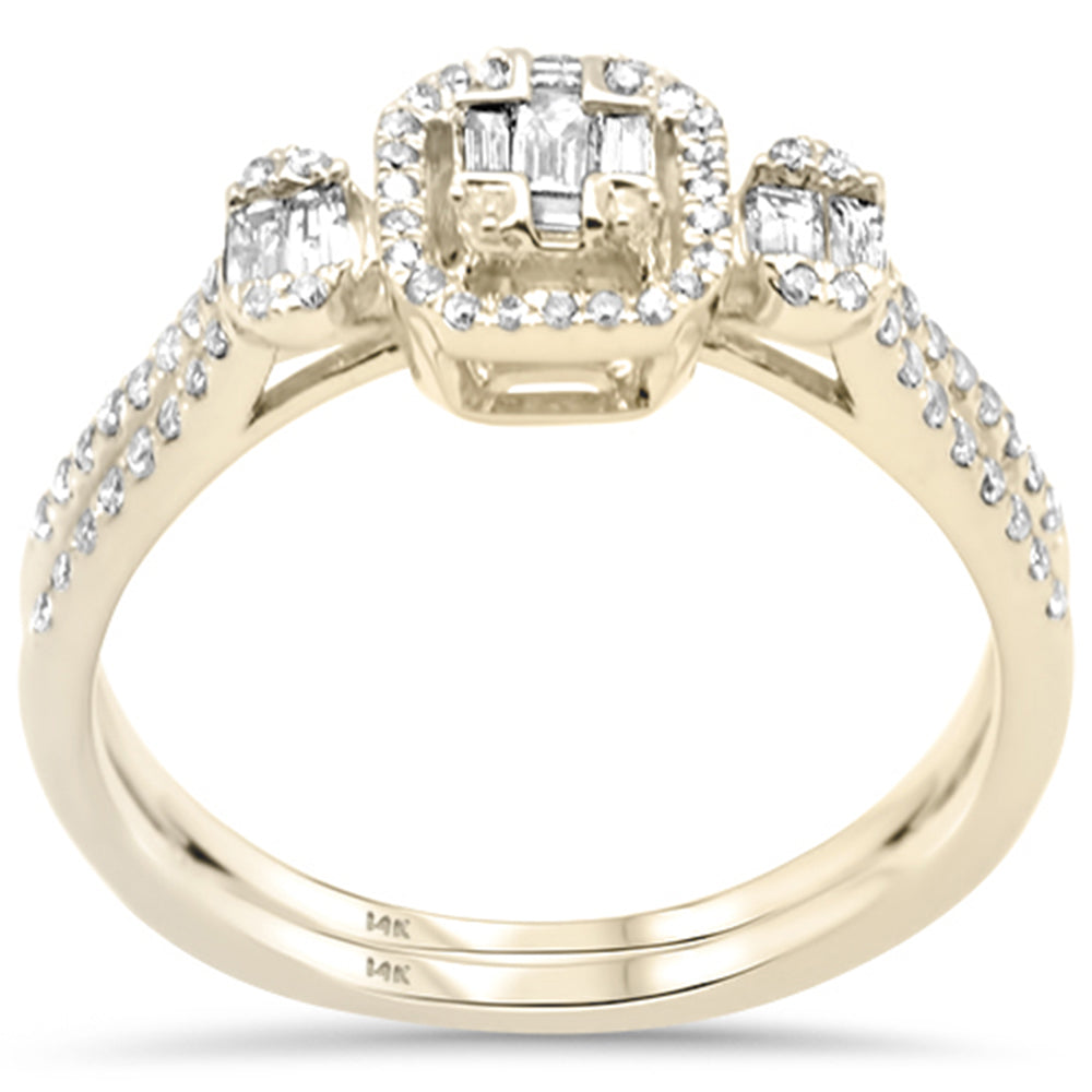 Muse Jewelry .42ct G SI 14K Yellow Gold Diamond Round & Baguette Ring