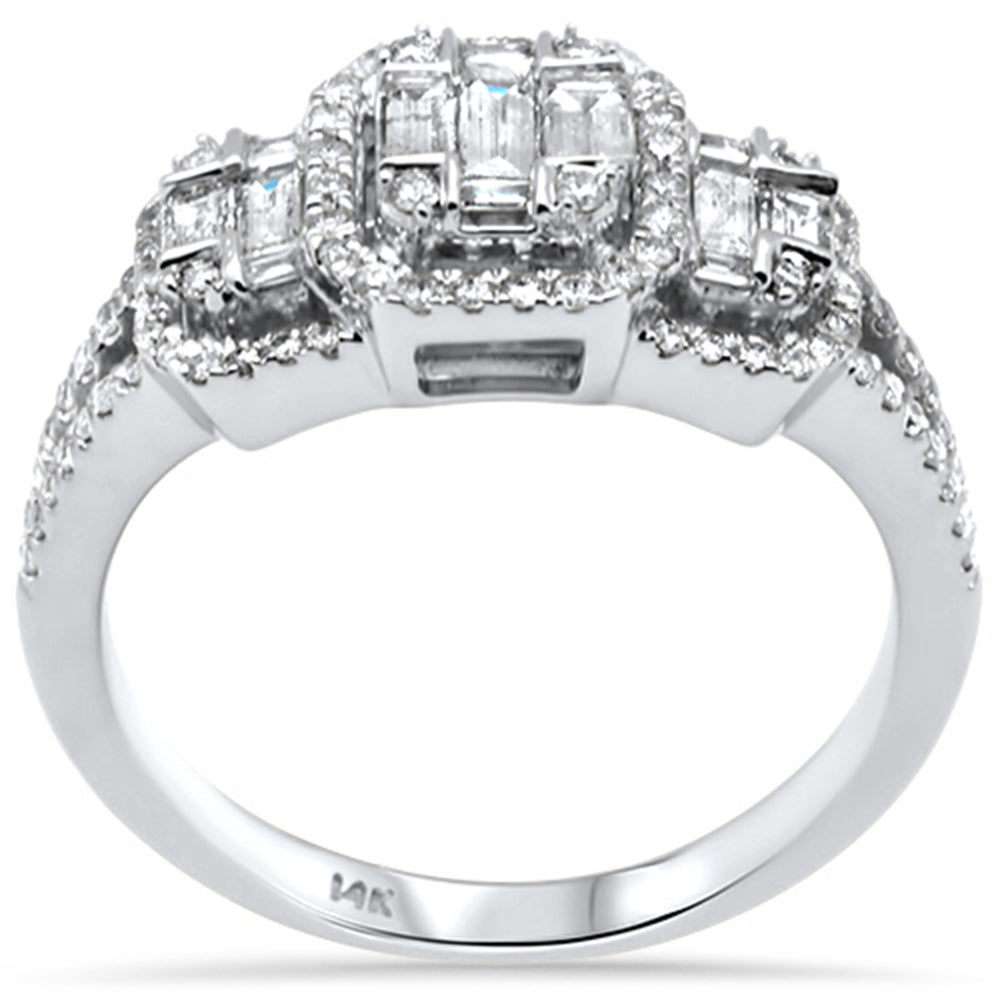 Muse Jewelry .66ct G SI 14K White Gold Diamond Round & Baguette Ring