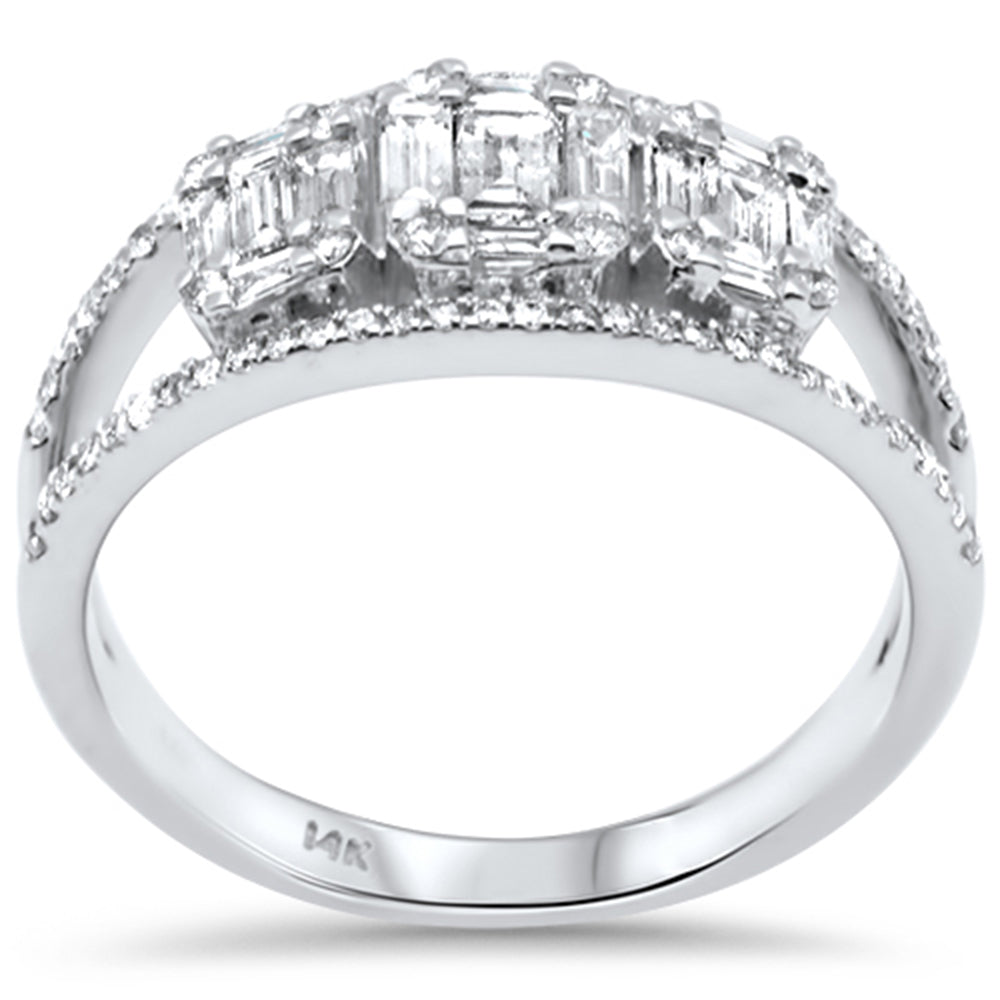 Muse Jewelry .71ct G SI 14K White Gold Diamond Round & Baguette Ring