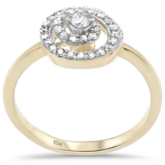 Muse Jewelry .27ct G SI 10K Yellow Gold Diamond Swirl Diamond Ring Size 6.5