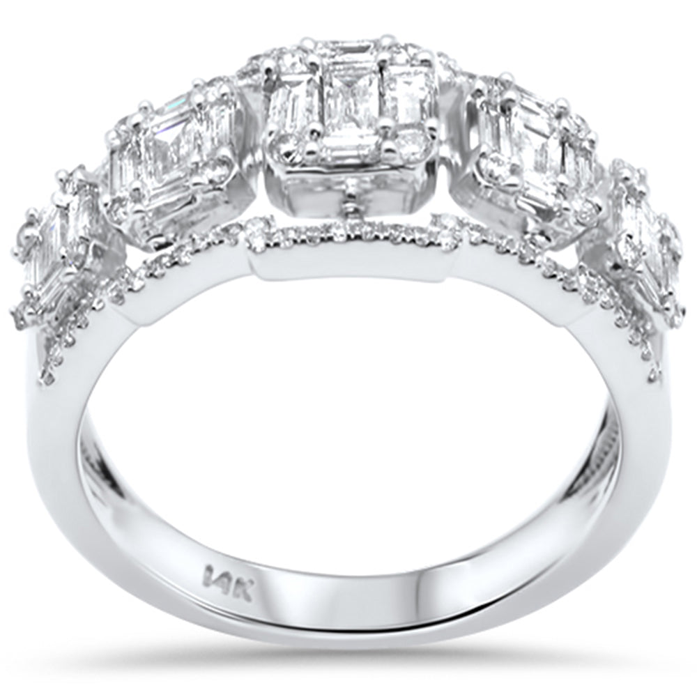 Muse Jewelry 1.03ct G SI 14K White Gold Diamond Round & Baguette Ring Size 6.5