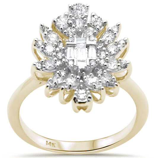 Muse Jewelry .71ct G SI 14K Yellow Gold Diamond Round & Baguette Ring Size 6.5