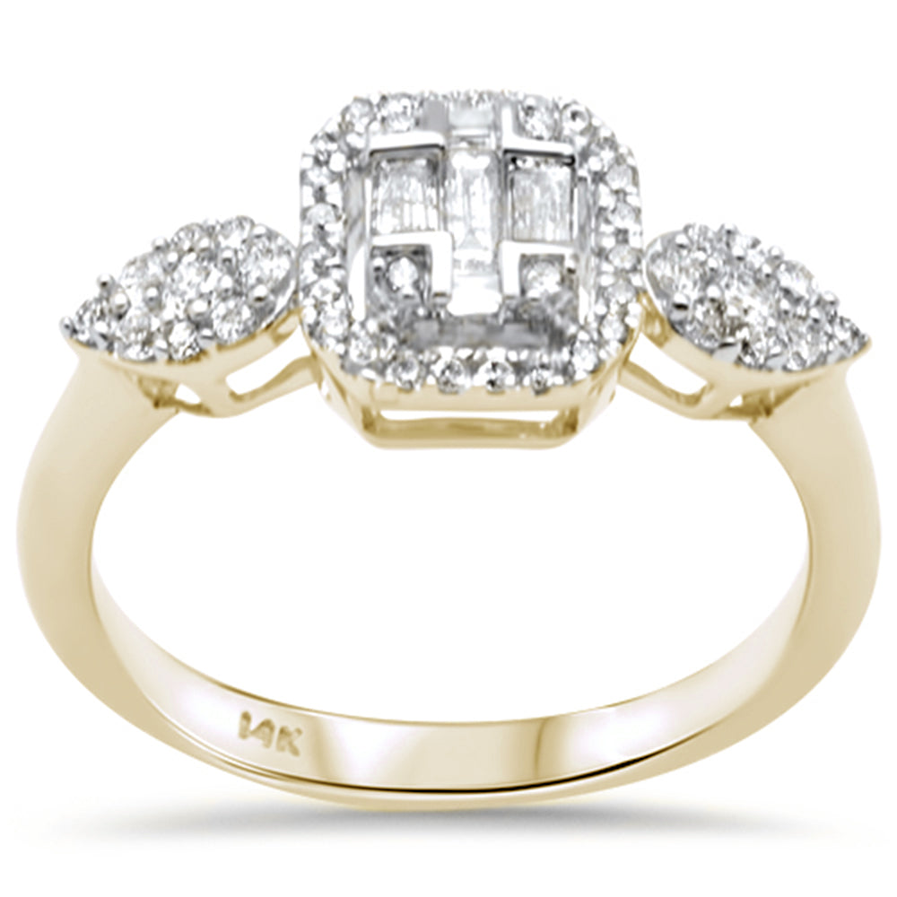 Muse Jewelry .43ct G SI 14K Yellow Gold Diamond Round & Baguette Engagement Ring