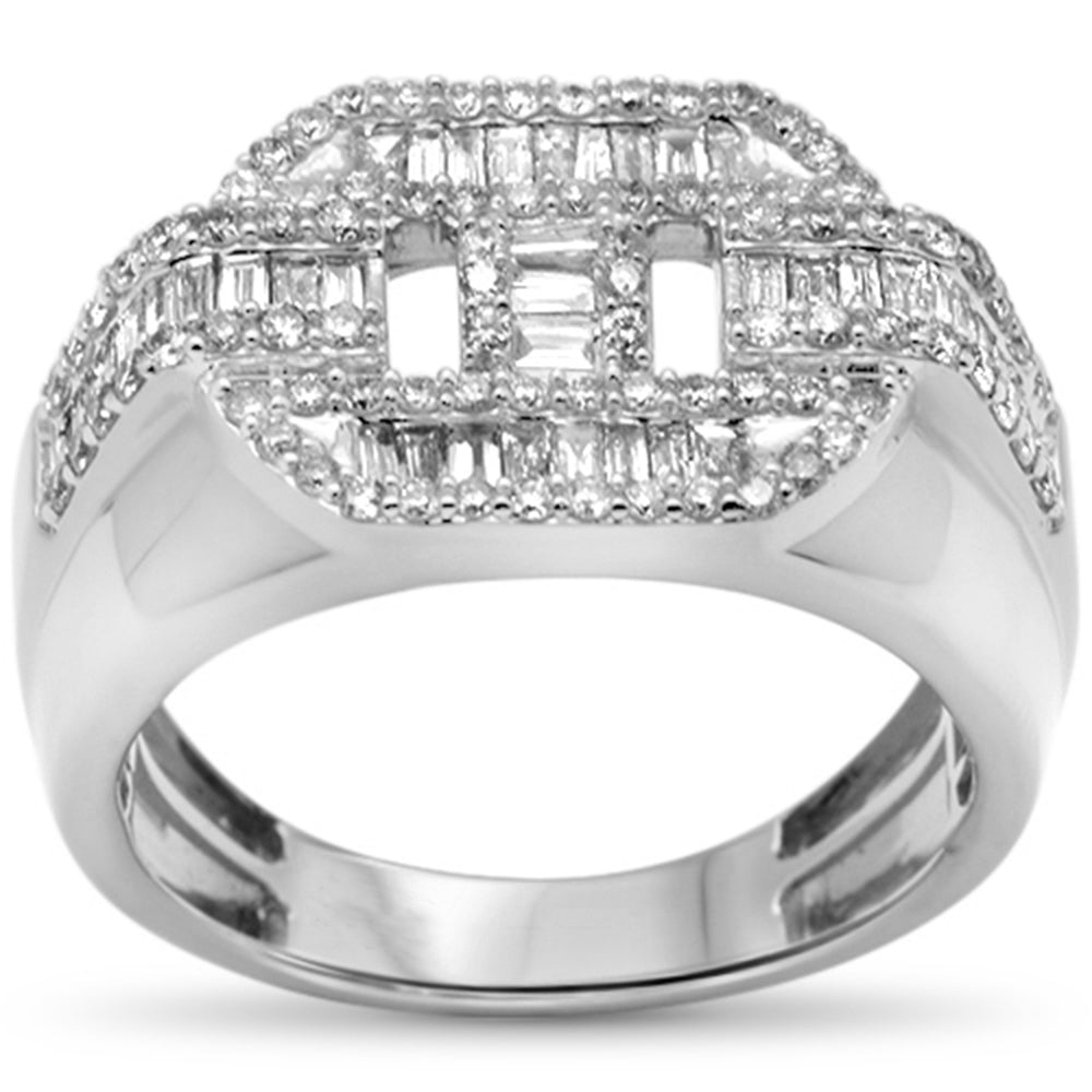 Muse Jewelry 1.20ct G SI 10K White Gold Diamond Round & Baguette Engagement Ring Size 10