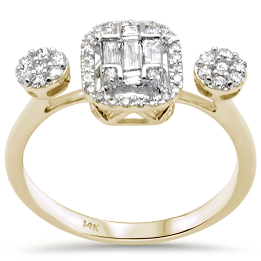 Muse Jewelry .38ct G SI 14K Yellow Gold Diamond Round & Baguette Diamond Engagement Ring