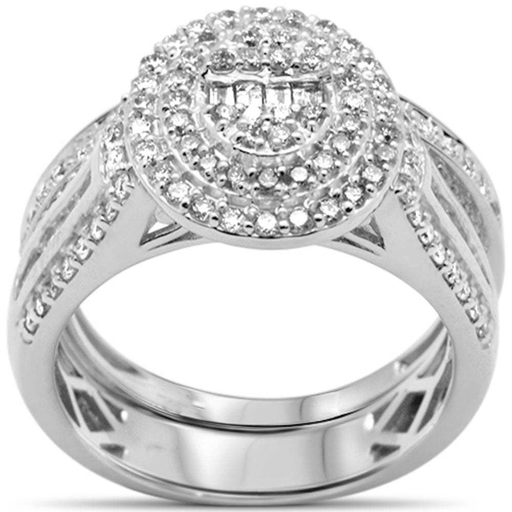 Muse Jewelry 1.00ct G SI 14K White Gold Diamond Engagement Ring Bridal Set Size 6.5