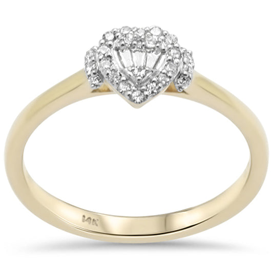 Muse Jewelry .14ct G SI 14K Yellow Gold Round & Baguette Diamond Engagement Ring