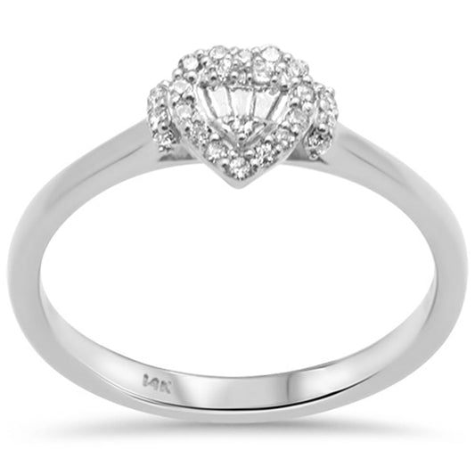 Muse Jewelry .14ct G SI 14K White Gold Round & Baguette Diamond Engagement Ring