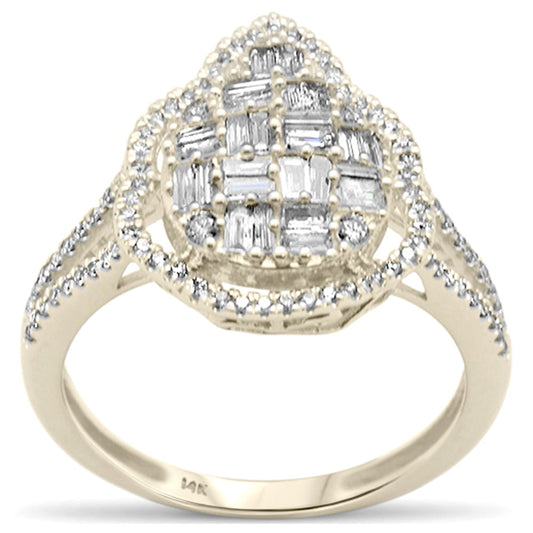Muse Jewelry .70ct G SI 14K Yellow Gold Round & Baguette Diamond Engagement Ring