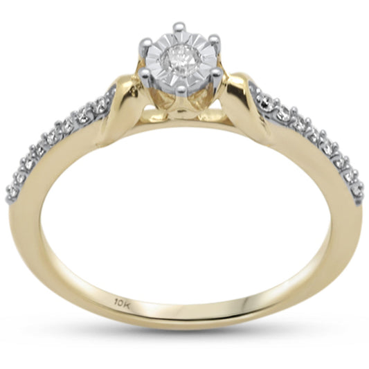 Muse Jewelry .16ct G SI 10K Yellow Gold Round Diamond Miracle Illusion Engagement Ring