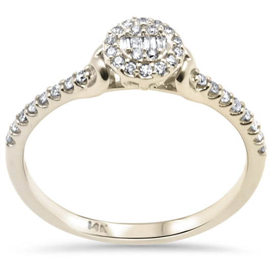 Muse Jewelry .18ct G SI 14K Yellow Gold Round & Baguette Diamond Engagement Ring