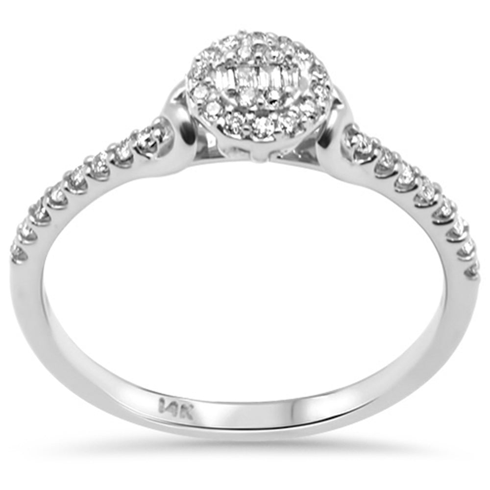 Muse Jewelry .18ct G SI 14K White Gold Round & Baguette Diamond Engagement Ring