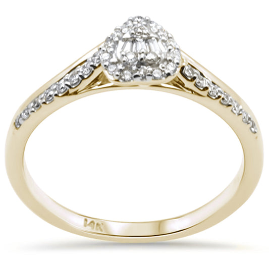 Muse Jewelry .17ct G SI 14K Yellow Gold Heart Shaped Round & Baguette Diamond Engagement Ring