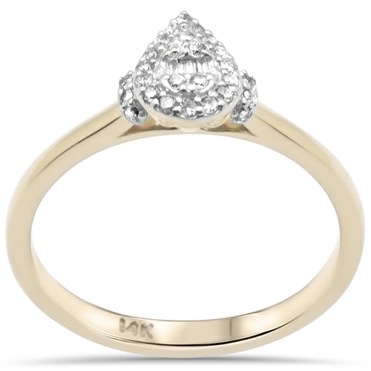 Muse Jewelry .16ct G SI 14K Yellow Gold Heart Shaped Round & Baguette Diamond Engagement Ring