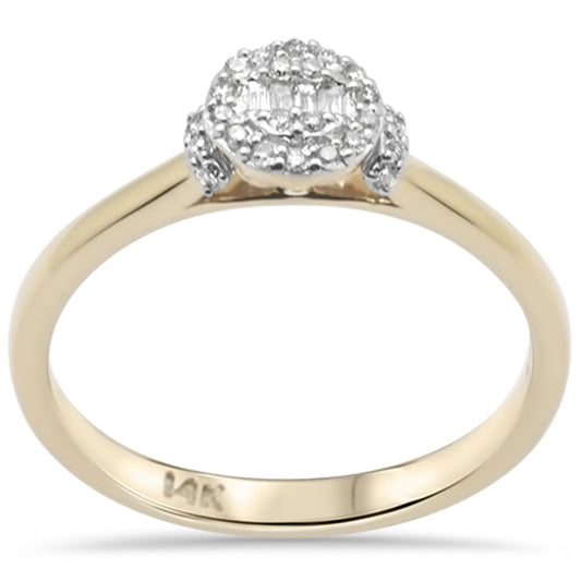 Muse Jewelry .13ct G SI 14K Yellow Gold Round & Baguette Diamond Engagement Ring