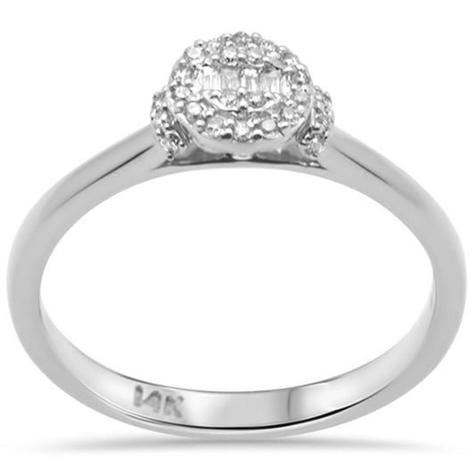 Muse Jewelry .13ct G SI 14K White Gold Round & Baguette Diamond Engagement Ring