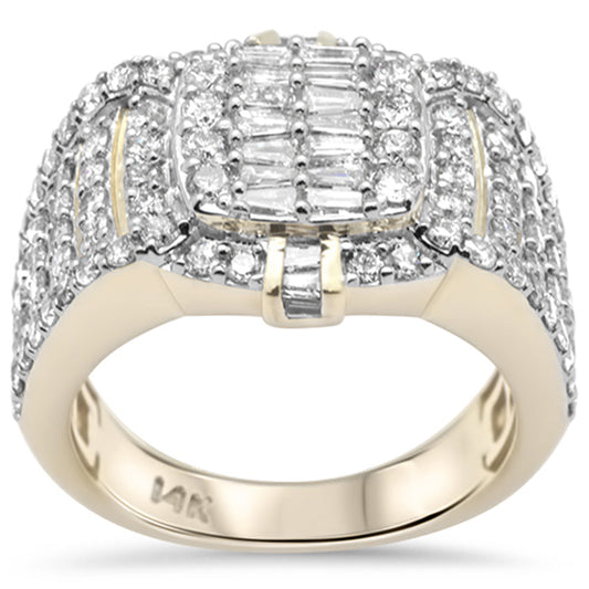 Muse Jewelry 2.69ct G SI 14K Yellow Gold Round & Baguette Diamond Men's Ring Band