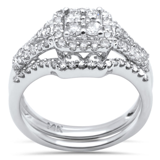 Muse Jewelry .89ct G SI 14K White Gold 2pcs Engagement Ring Set