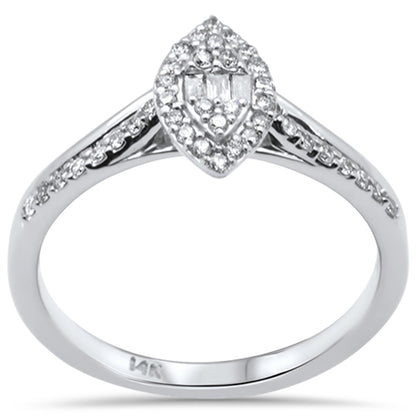 Muse Jewelry .26ct G SI 14K White Gold Marquise Shaped Engagement Ring