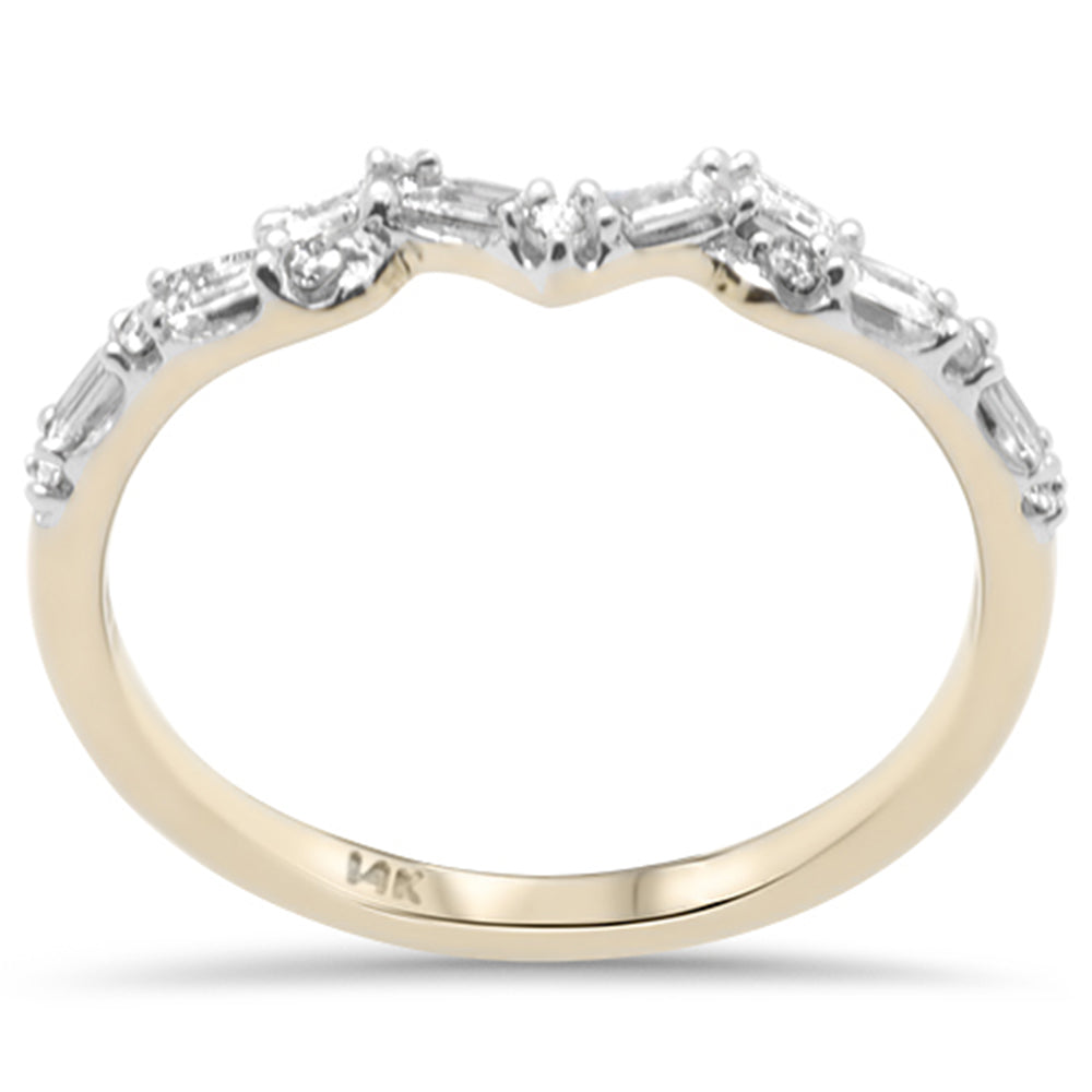 Muse Jewelry .22ct G SI 14K Yellow Gold Round & Baguette Diamond Engagement Ring Band