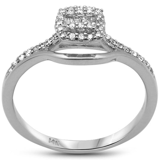 Muse Jewelry .21ct G SI 14K White Gold Round & Baguette Diamond Engagement Ring