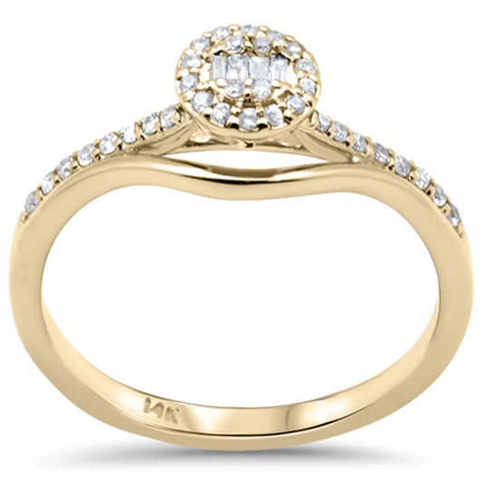 Muse Jewelry .19ct G SI 14K Yellow Gold Round & Baguette Diamond Engagement Ring