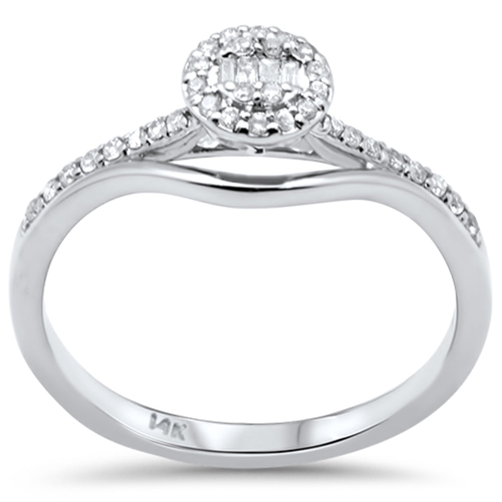 Muse Jewelry .20ct G SI 14K White Gold Round & Baguette Diamond Engagement Ring