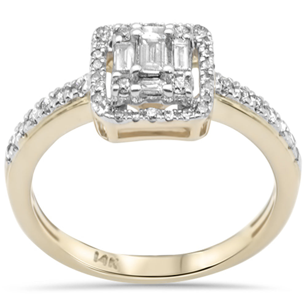 Muse Jewelry .45ct G SI 14K Yellow Gold Round & Baguette Diamond Engagement Ring