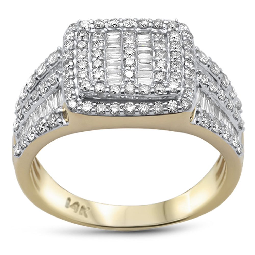 Muse Jewelry 1.59ct G SI 14K Yellow Gold Round & Baguette Diamond Men's Ring Band