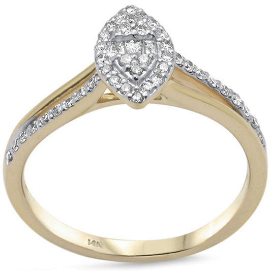 Muse Jewelry .26ct G SI 14K Yellow Gold Round & Baguette Diamond Engagement Ring