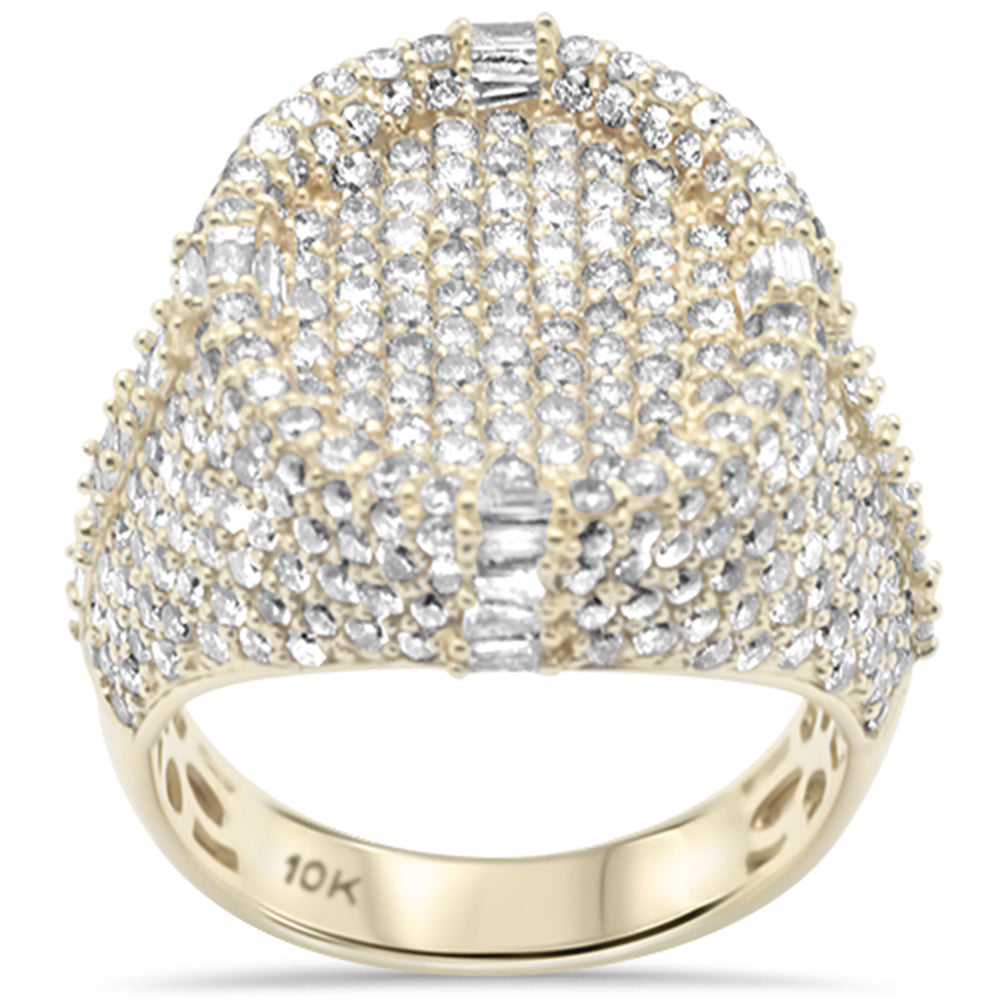 Muse Jewelry 5.74ct G SI 10K Yellow Gold Round & Baguette Diamond Men's Ring Band