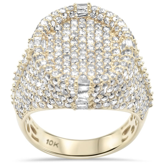 Muse Jewelry 5.74ct G SI 10K Yellow Gold Round & Baguette Diamond Men's Ring Band