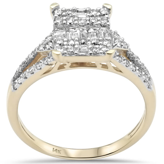 Muse Jewelry .62ct G SI 14K Yellow Gold Round & Baguette Diamond Engagement Ring