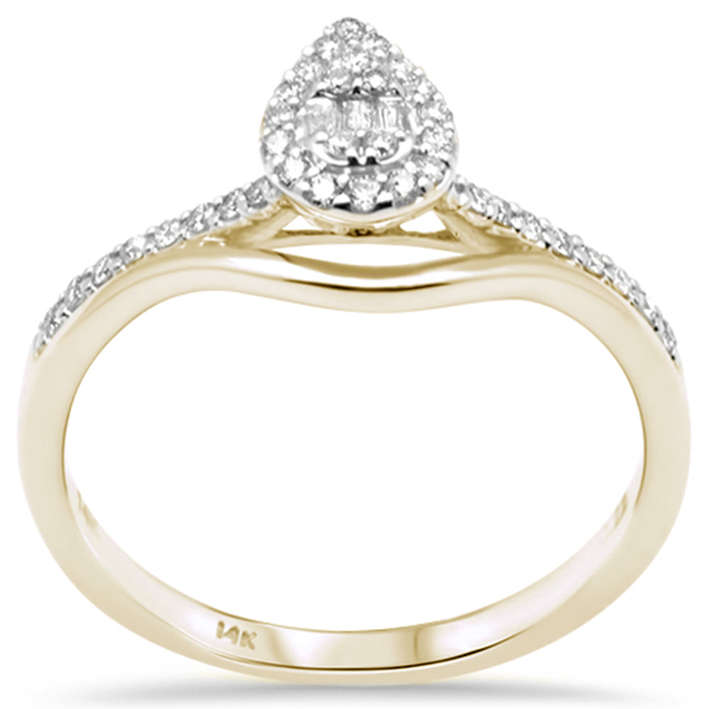 Muse Jewelry .21ct G SI 14K Yellow Gold Round & Baguette Diamond Engagement Ring