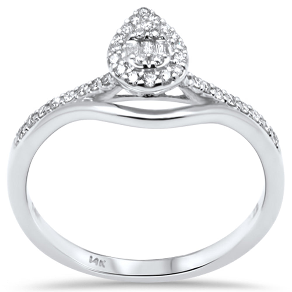 Muse Jewelry .22ct G SI 14K White Gold Round & Baguette Diamond Engagement Ring