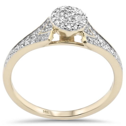 Muse Jewelry .28ct G SI 14K Yellow Gold Round & Baguette Diamond Engagement Ring