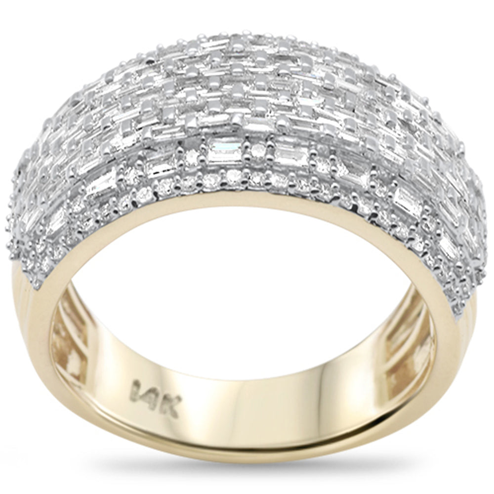 Muse Jewelry 1.71ct G SI 14K Yellow Gold Round & Baguette Diamond Men's Ring Band