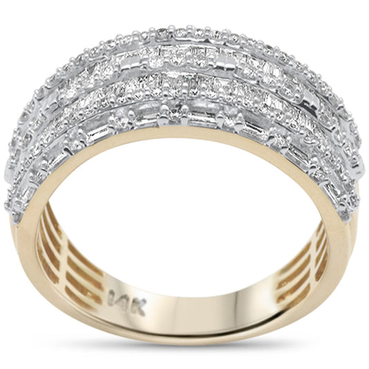 Muse Jewelry 1.61ct G SI 14K Yellow Gold Round & Baguette Diamond Men's Ring Band