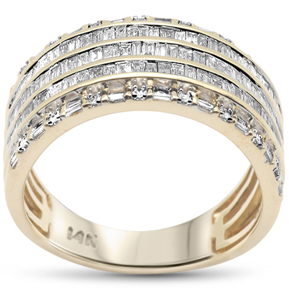 Muse Jewelry 1.28ct G SI 14K Yellow Gold Round & Baguette Diamond Men's Ring Band