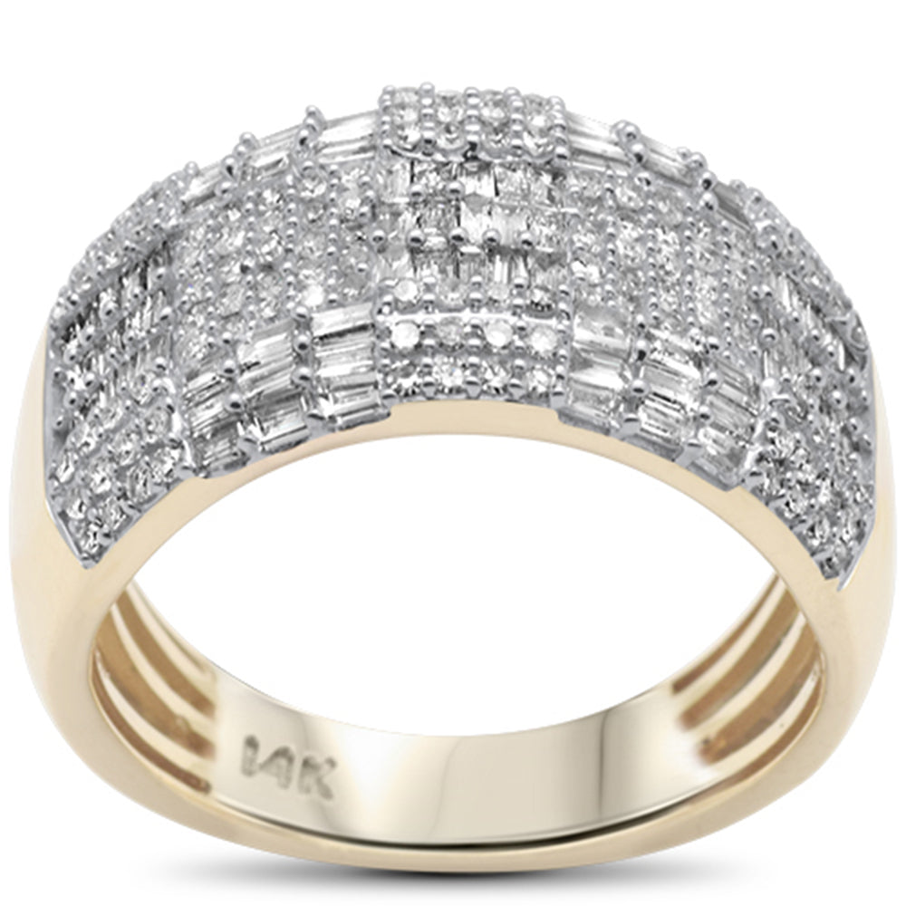 Muse Jewelry 1.44ct G SI 14K Yellow Gold Round & Baguette Diamond Men's Ring Band