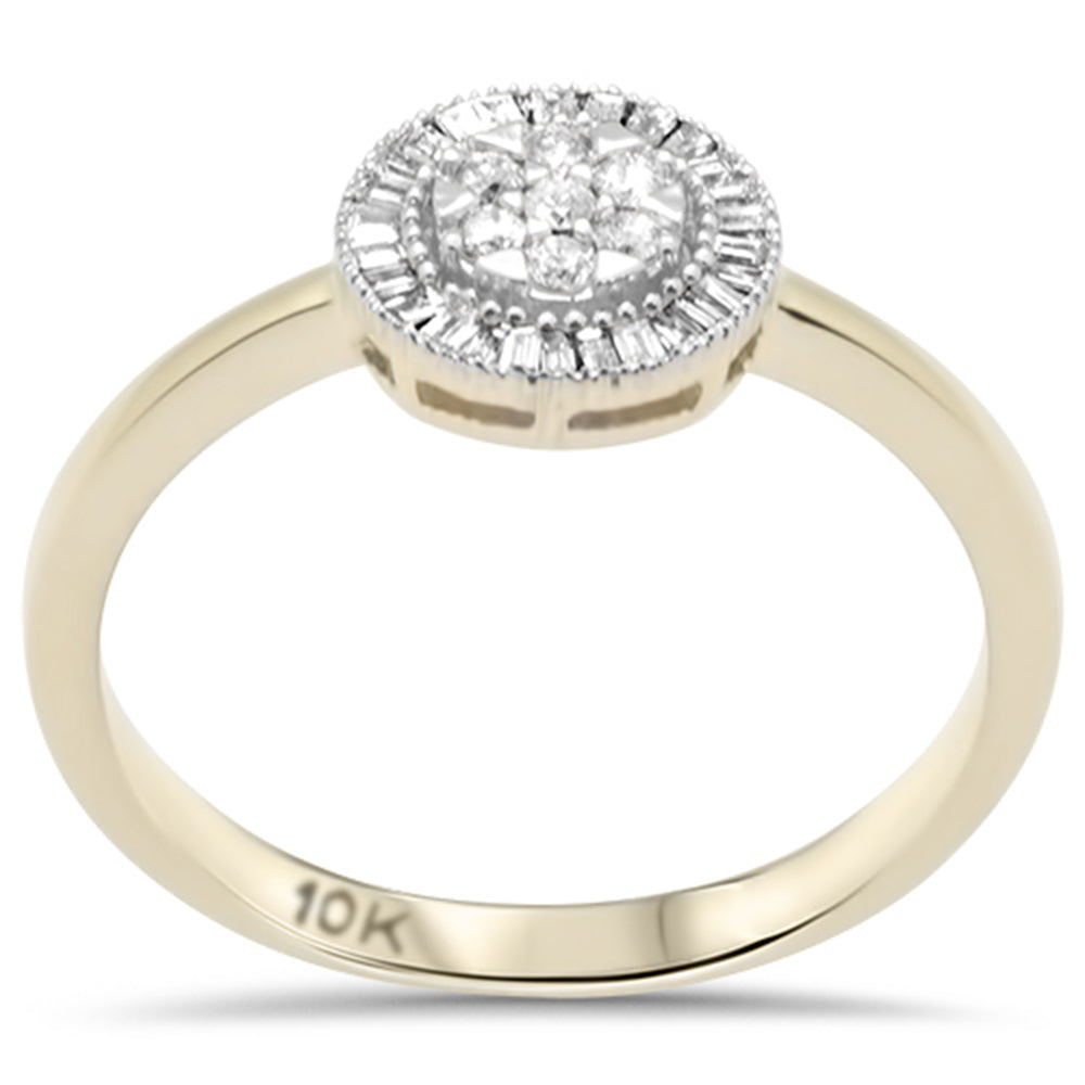 Muse Jewelry .20ct G SI 10K Yellow Gold Round & Baguette Diamond Engagement Ring